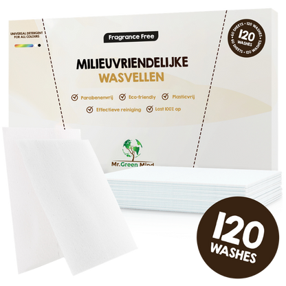 Parfumvrije Wasstrips - Milieuvriendelijk - 120 Wasbeurten