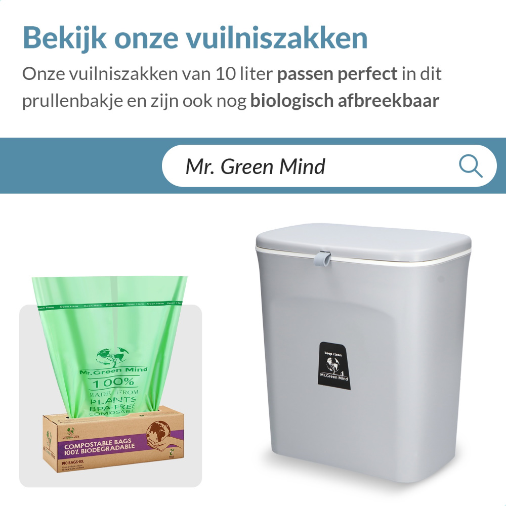 Kerkbank thema Ik heb een contract gemaakt Prullenbak grijs - 9 liter | Mr Green Mind